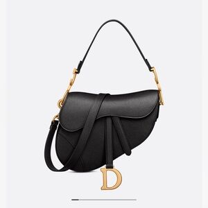Dior Black Shoulder Bag with Gold Accents